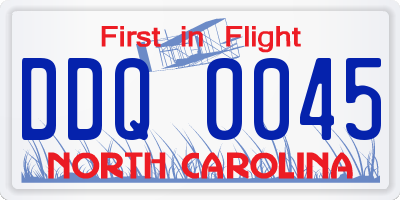 NC license plate DDQ0045