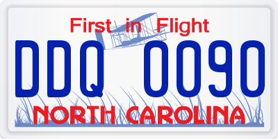NC license plate DDQ0090