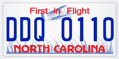 NC license plate DDQ0110