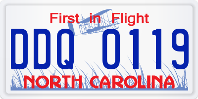 NC license plate DDQ0119
