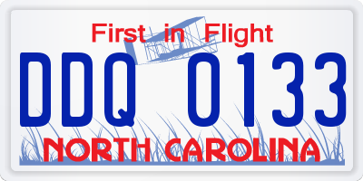 NC license plate DDQ0133