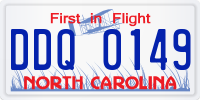 NC license plate DDQ0149