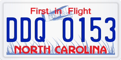 NC license plate DDQ0153