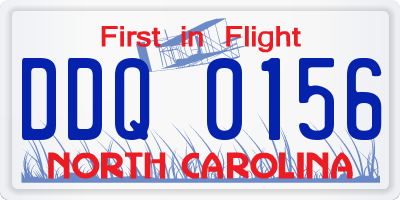 NC license plate DDQ0156