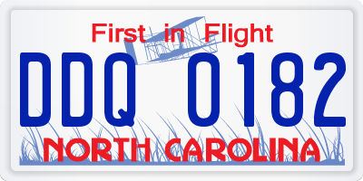 NC license plate DDQ0182