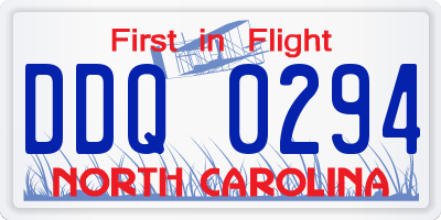 NC license plate DDQ0294