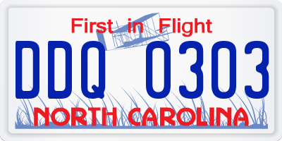 NC license plate DDQ0303