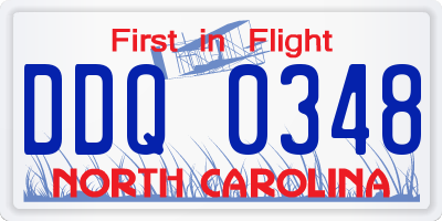 NC license plate DDQ0348