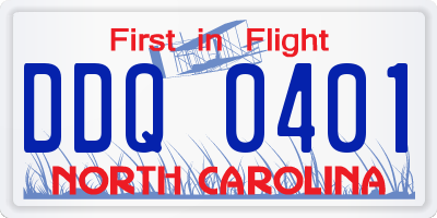 NC license plate DDQ0401