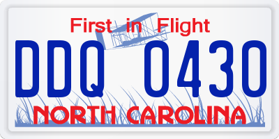 NC license plate DDQ0430