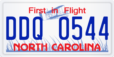 NC license plate DDQ0544