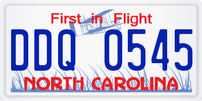 NC license plate DDQ0545