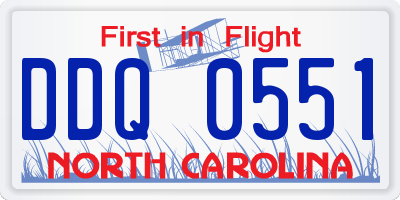 NC license plate DDQ0551