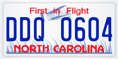 NC license plate DDQ0604
