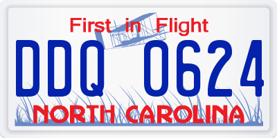 NC license plate DDQ0624