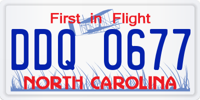 NC license plate DDQ0677
