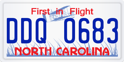 NC license plate DDQ0683