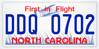 NC license plate DDQ0702