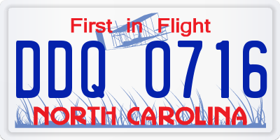 NC license plate DDQ0716