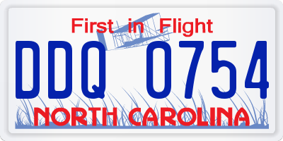 NC license plate DDQ0754