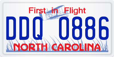 NC license plate DDQ0886
