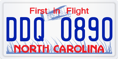 NC license plate DDQ0890