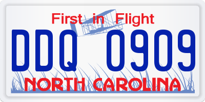 NC license plate DDQ0909