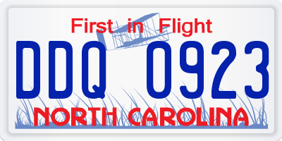 NC license plate DDQ0923
