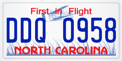NC license plate DDQ0958