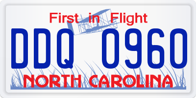 NC license plate DDQ0960