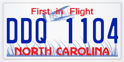 NC license plate DDQ1104