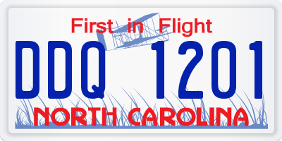 NC license plate DDQ1201