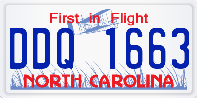 NC license plate DDQ1663