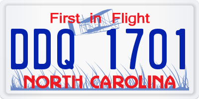 NC license plate DDQ1701