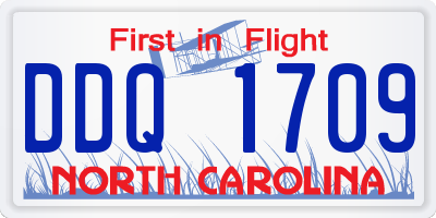 NC license plate DDQ1709