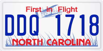 NC license plate DDQ1718