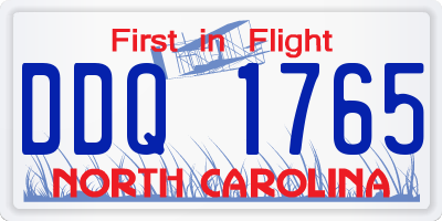 NC license plate DDQ1765