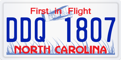 NC license plate DDQ1807