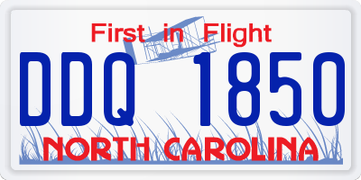 NC license plate DDQ1850
