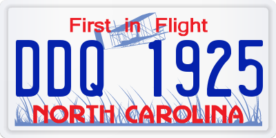 NC license plate DDQ1925