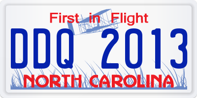 NC license plate DDQ2013