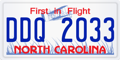 NC license plate DDQ2033