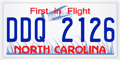 NC license plate DDQ2126