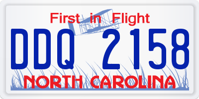NC license plate DDQ2158