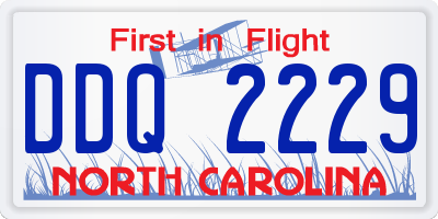 NC license plate DDQ2229
