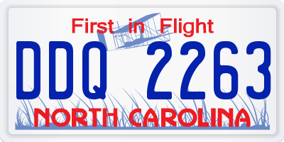 NC license plate DDQ2263