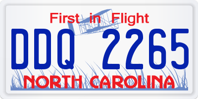 NC license plate DDQ2265