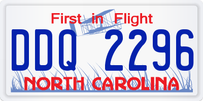 NC license plate DDQ2296