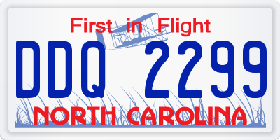 NC license plate DDQ2299