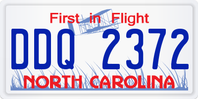 NC license plate DDQ2372